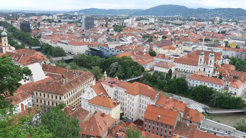 Red roofs of Graz old town