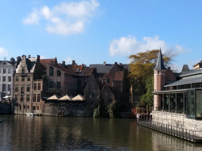 Medieval facades along the Graslei, Ghent