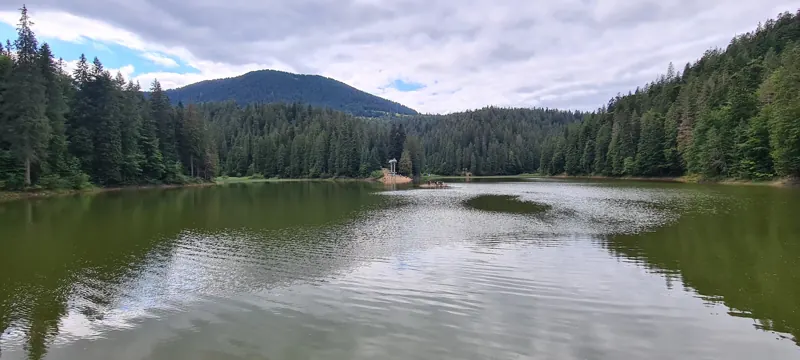 Mountain lake in the Carpathians