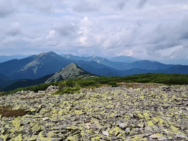 Hiking trail along a Carpathian ridge