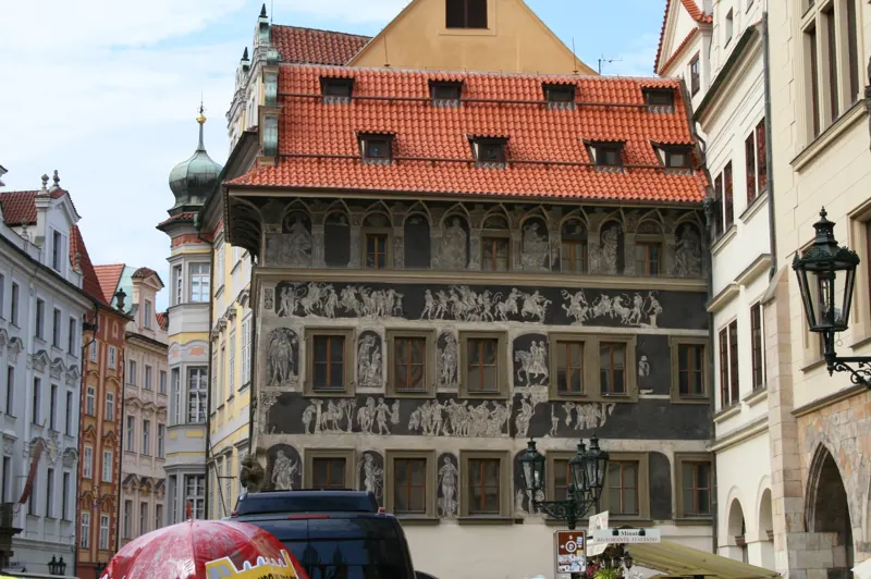 House facades on Old Town Square