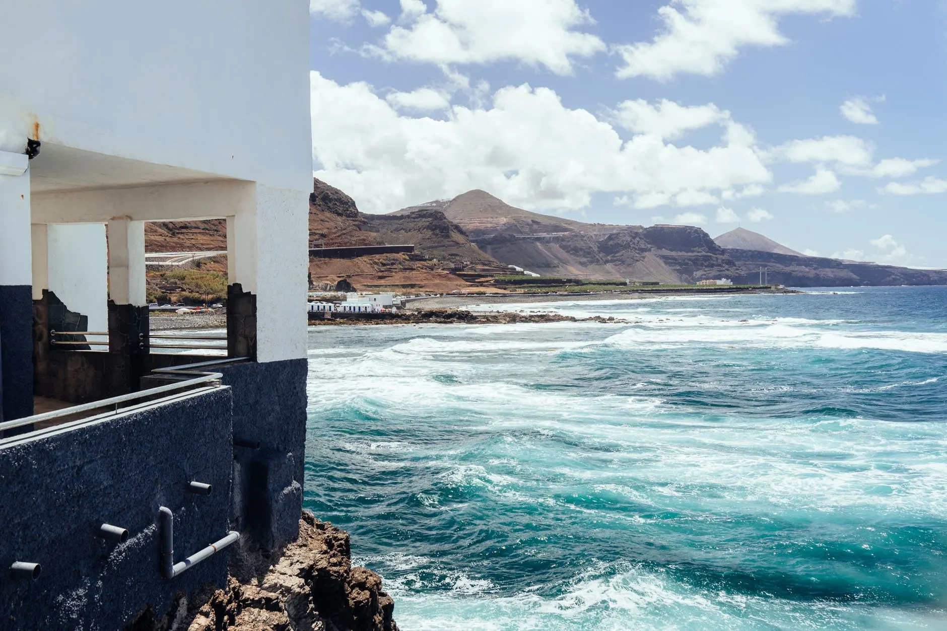 Waves breaking on the coast of Gran Canaria