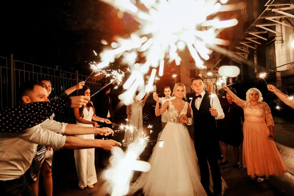 Wedding guests celebration