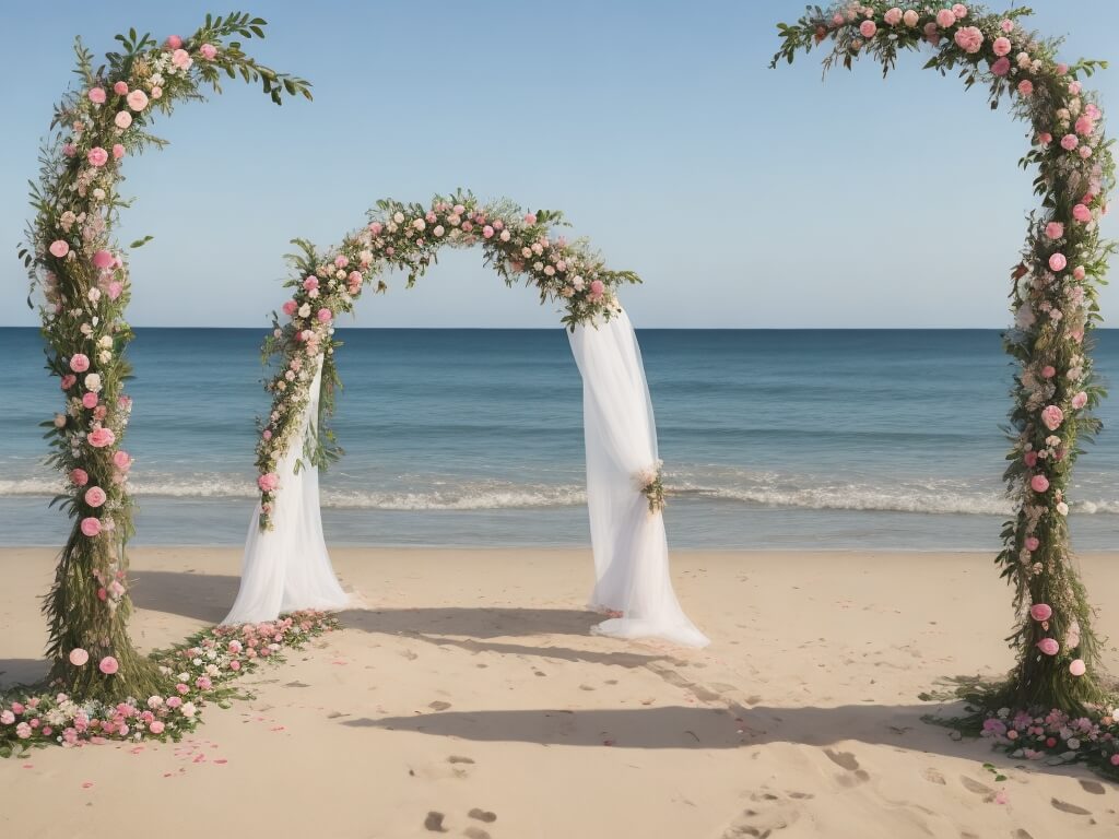 wedding arch with the flower