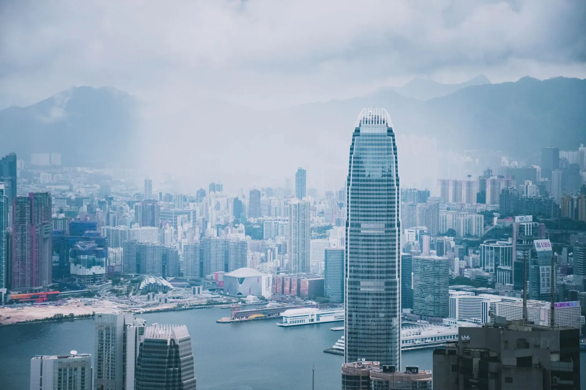 Hong Kong skyline over Victoria Harbour