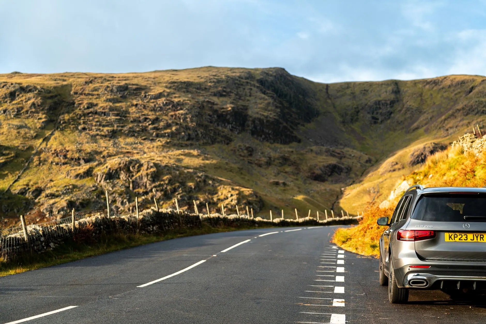 Rental car on an open road