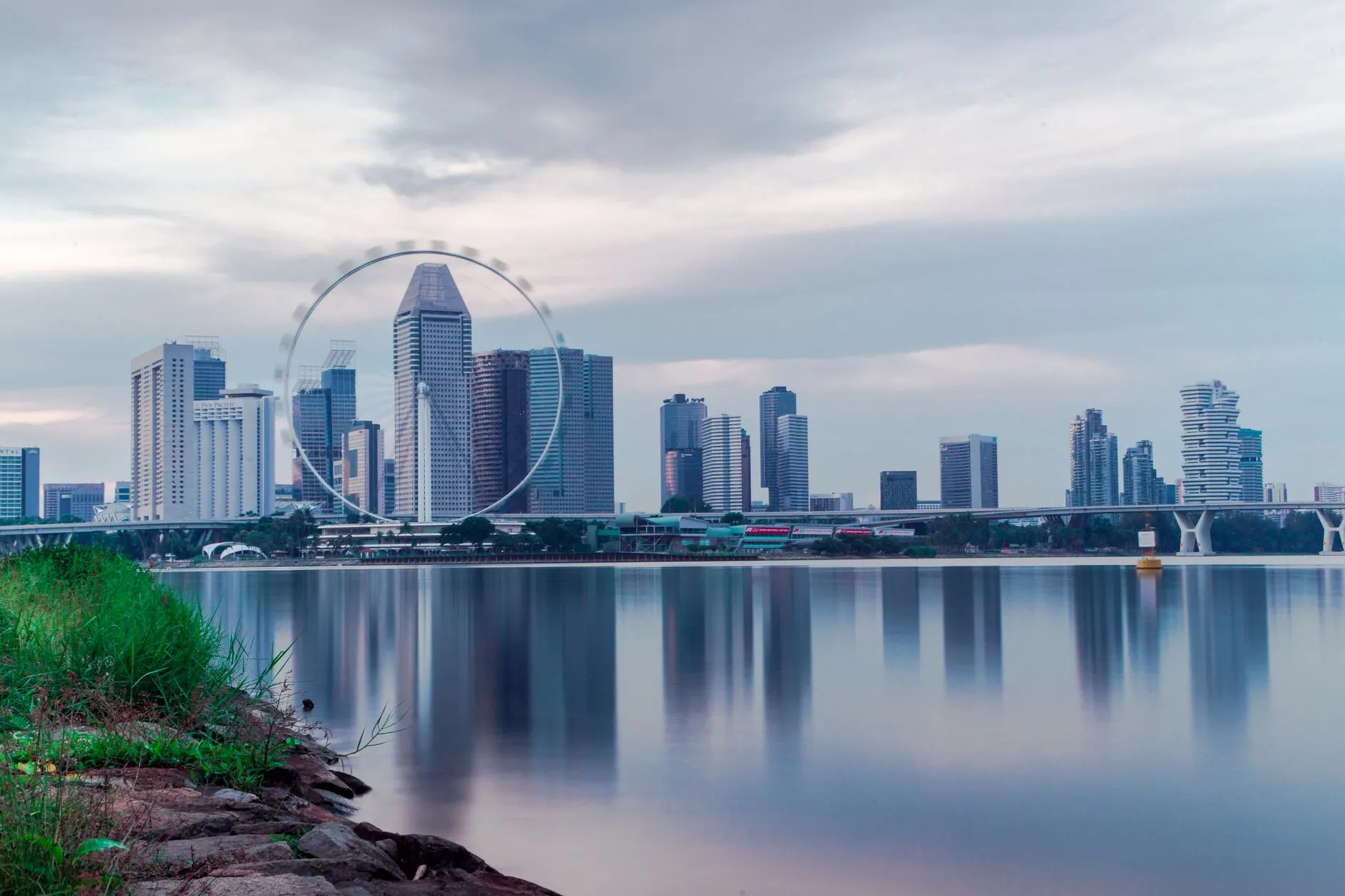 Singapore skyline at dusk