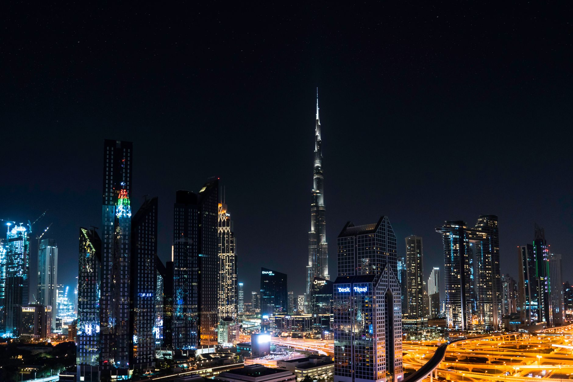 Dubai skyline with the Burj Khalifa