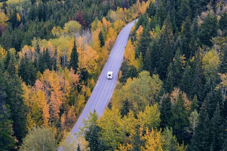 Motorhome on a scenic road