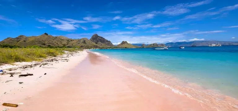 Pink Beach on Komodo Island, Indonesia