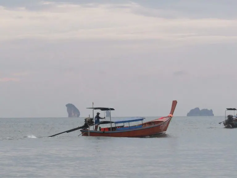 Longtail boat on a beach in Thailand