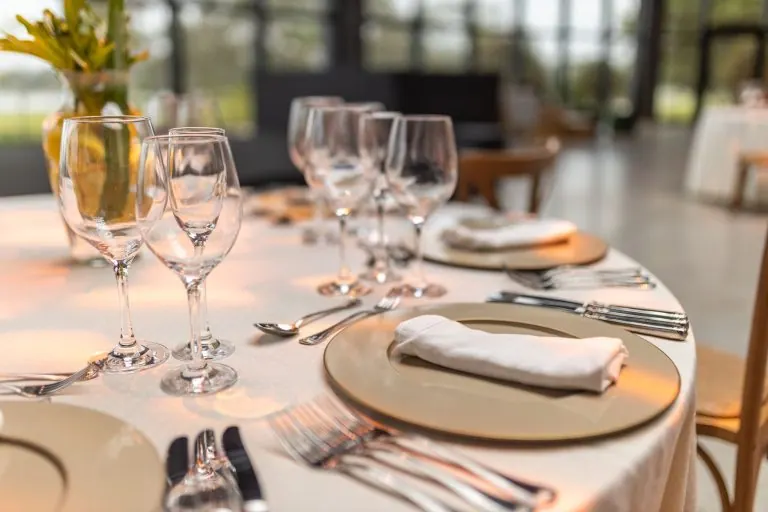 Dinner table at a restaurant