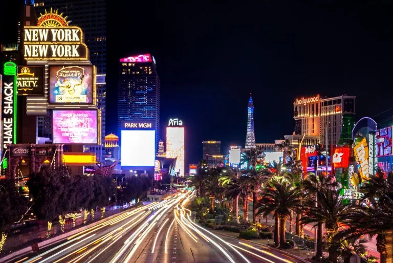 The Las Vegas Strip at night