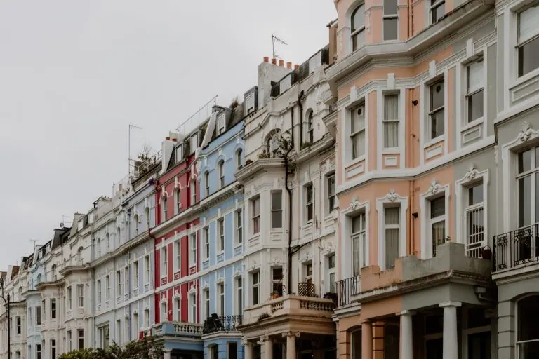 Colourful houses in Notting Hill, London