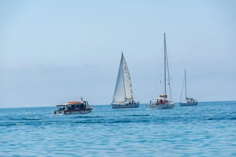 Sailing boat on the open sea