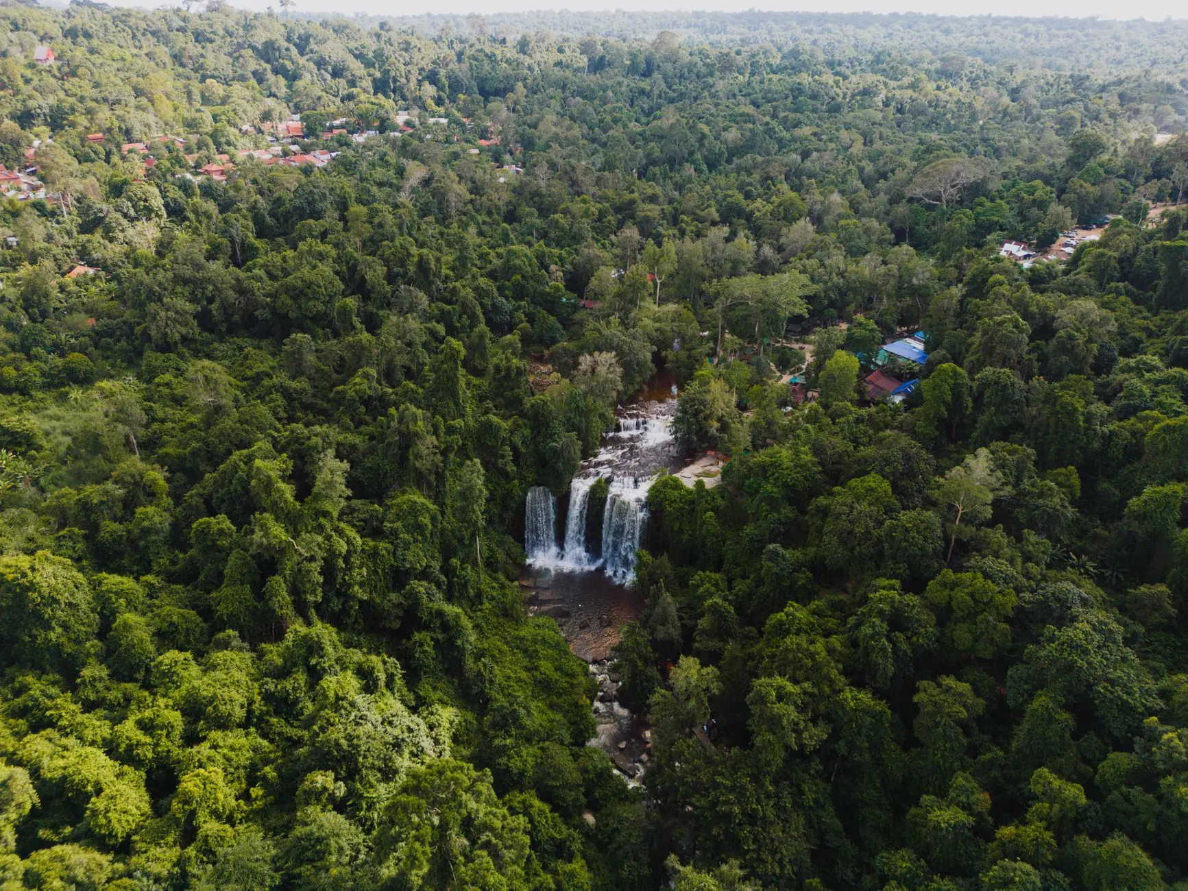 Waterfall in the Cambodian jungle